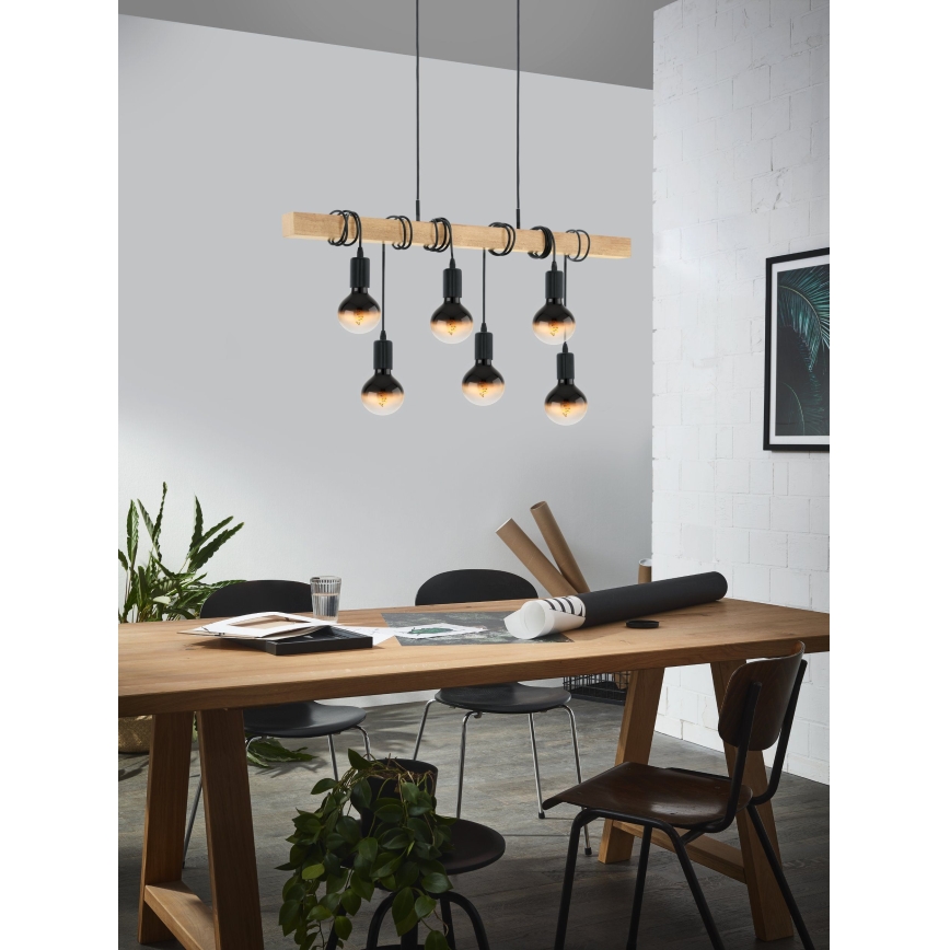 Eglo - Candeeiro suspenso TOWNSHEND 6xE27/60W/230V