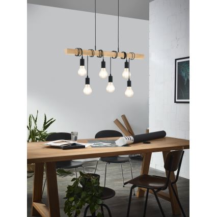 Eglo - Candeeiro suspenso TOWNSHEND 6xE27/60W/230V