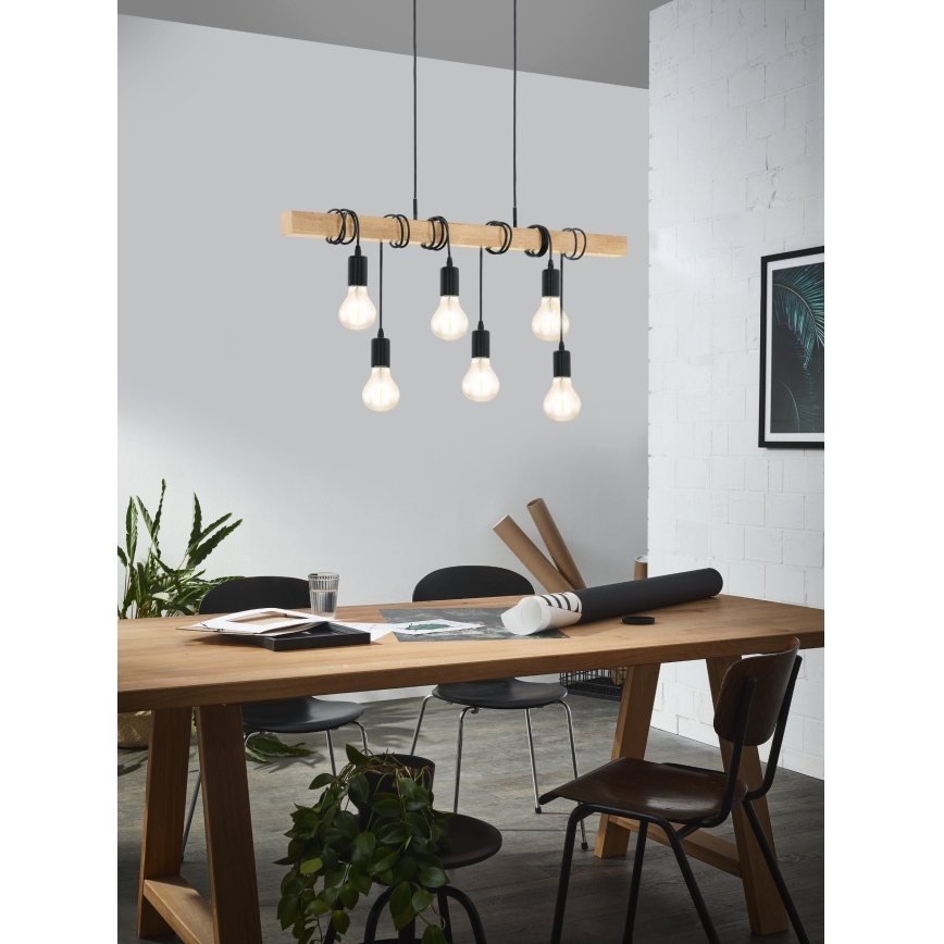 Eglo - Candeeiro suspenso TOWNSHEND 6xE27/60W/230V
