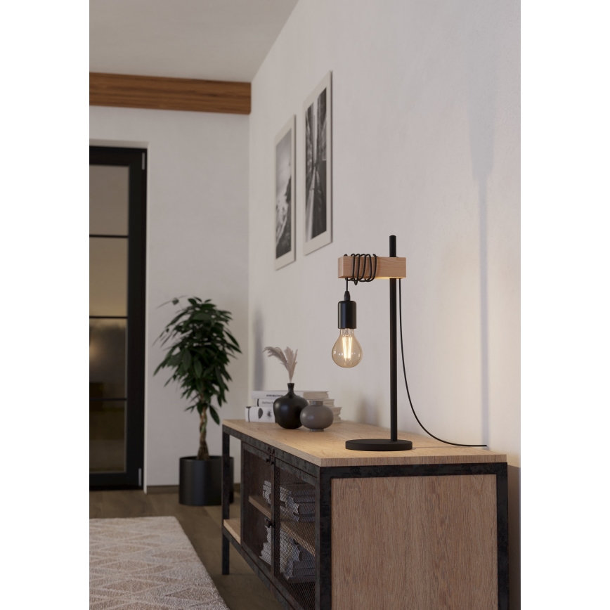 Eglo - Candeeiro de mesa TOWNSHEND 1xE27/10W/230V - FSC certificado