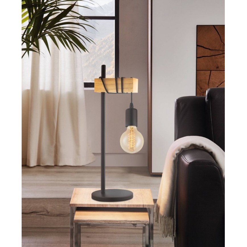 Eglo - Candeeiro de mesa TOWNSHEND 1xE27/10W/230V - FSC certificado