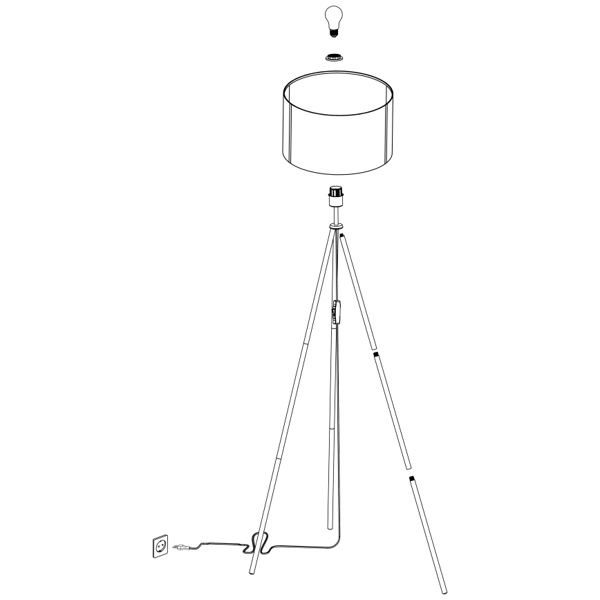 Eglo - Candeeiro de chão 1xE27/40W/230V