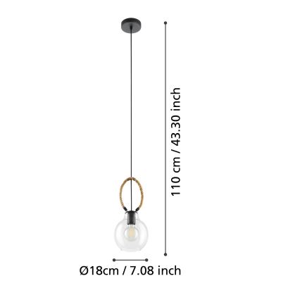 Eglo - Candelabro suspenso 1xE27/40W/230V