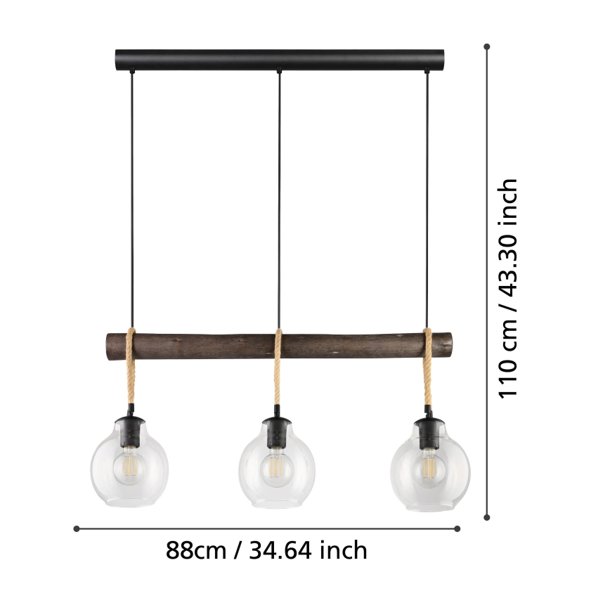 Eglo - Candelabro suspenso 3xE27/40W/230V