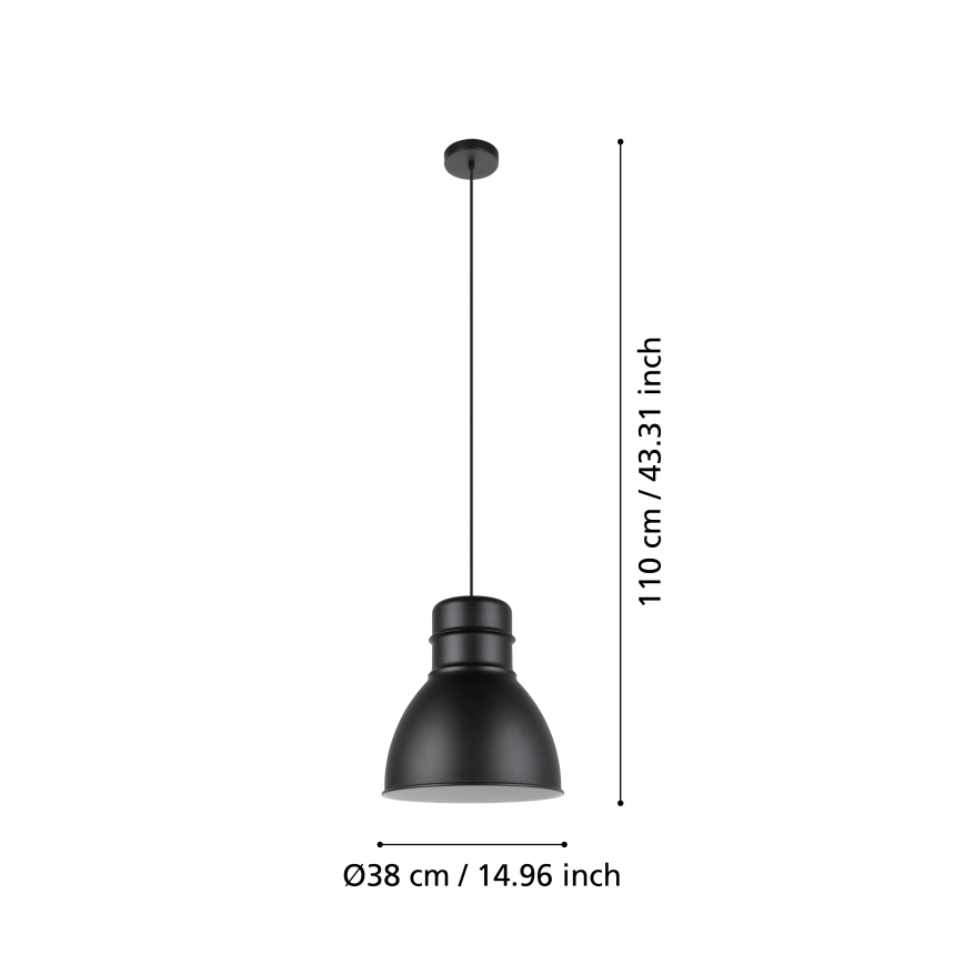 Eglo - Candelabro suspenso 1xE27/60W/230V preto