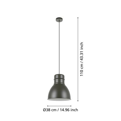 Eglo - Candelabro suspenso 1xE27/60W/230V cinzento