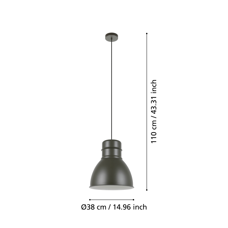 Eglo - Candelabro suspenso 1xE27/60W/230V cinzento