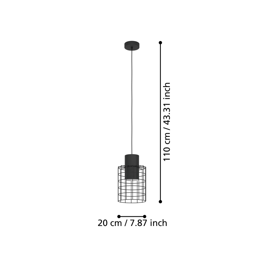 Eglo - Candelabro suspenso 1xE27/40W/230V d. 20 cm preto