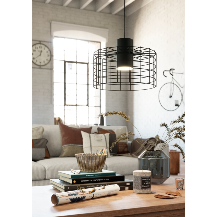 Eglo - Candelabro suspenso 1xE27/40W/230V d. 38 cm preto
