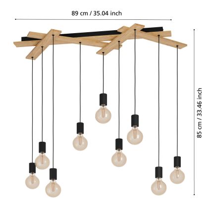Eglo - Candelabro suspenso 9xE27/40W/230V