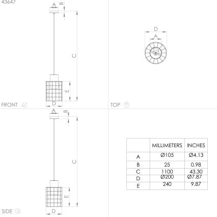 Eglo - Candelabro suspenso 1xE27/40W/230V d. 20 cm prateado