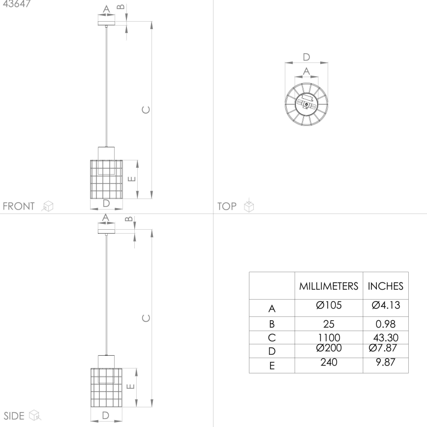 Eglo - Candelabro suspenso 1xE27/40W/230V d. 20 cm prateado