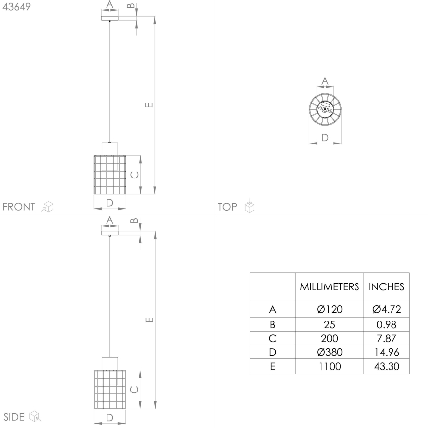 Eglo - Candelabro suspenso 1xE27/40W/230V d. 38 cm prateado