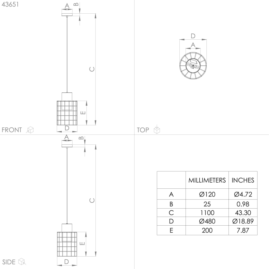 Eglo - Candelabro suspenso 1xE27/40W/230V d. 48 cm prateado