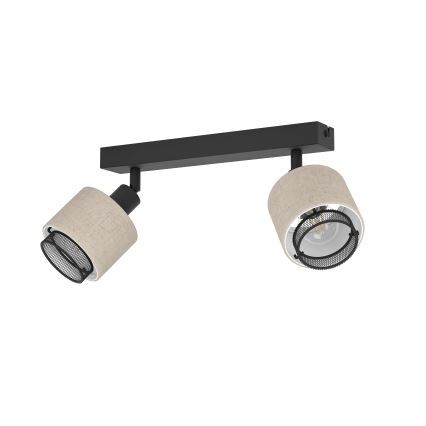 Eglo - Iluminação de parede 2xE14/40W/230V preto/bege