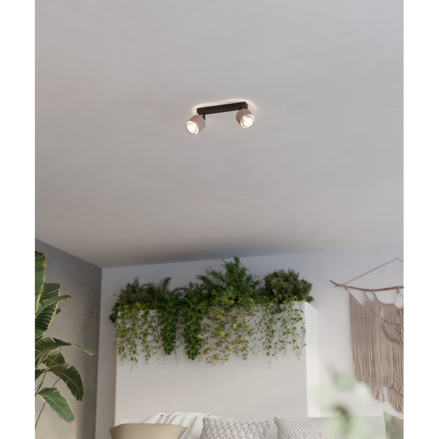 Eglo - Iluminação de parede 2xE14/40W/230V preto/bege