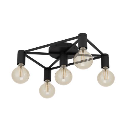 Eglo - Iluminação de teto 5xE27/40W/230V preto