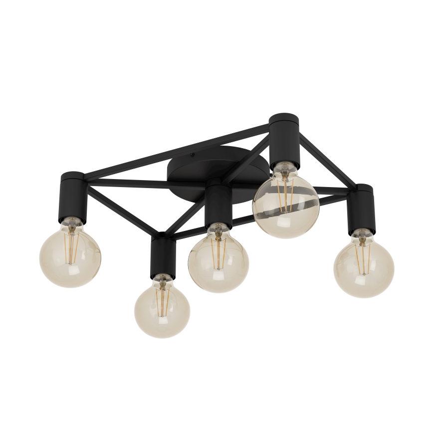 Eglo - Iluminação de teto 5xE27/40W/230V preto