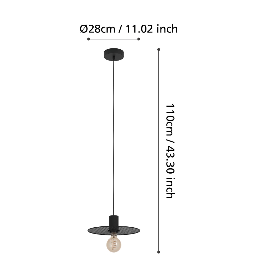 Eglo - Candeeiro suspenso 1xE27/40W/230V