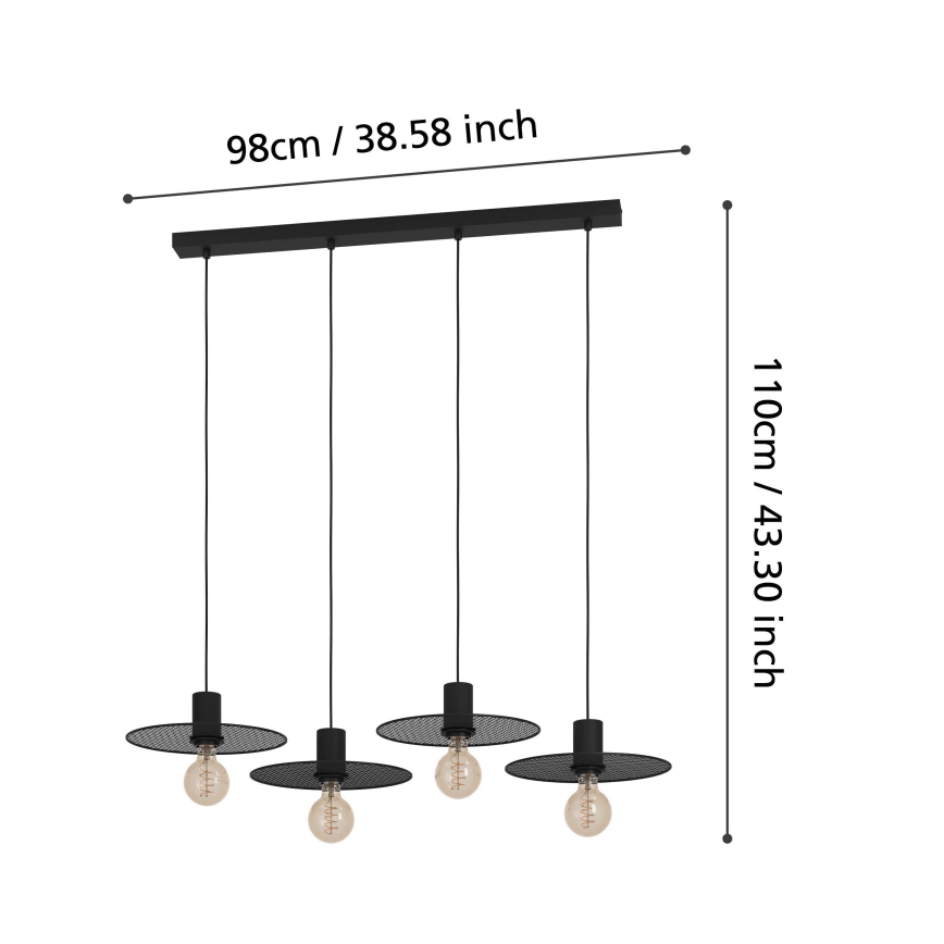 Eglo - Candeeiro suspenso 4xE27/40W/230V