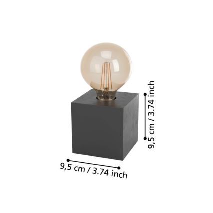 Eglo - Candeeiro de mesa 1xE27/40W/230V antracite