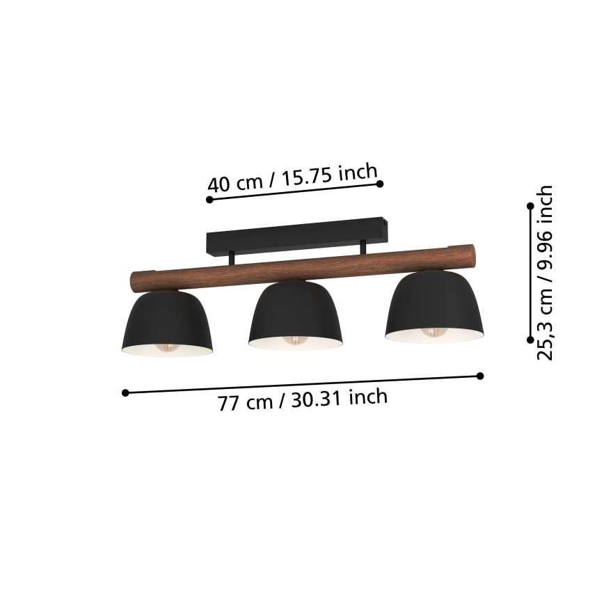 Eglo - Candeeiro integrado 3xE27/40W/230V