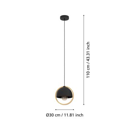 Eglo - Candeeiro suspenso 1xE27/40W/230V