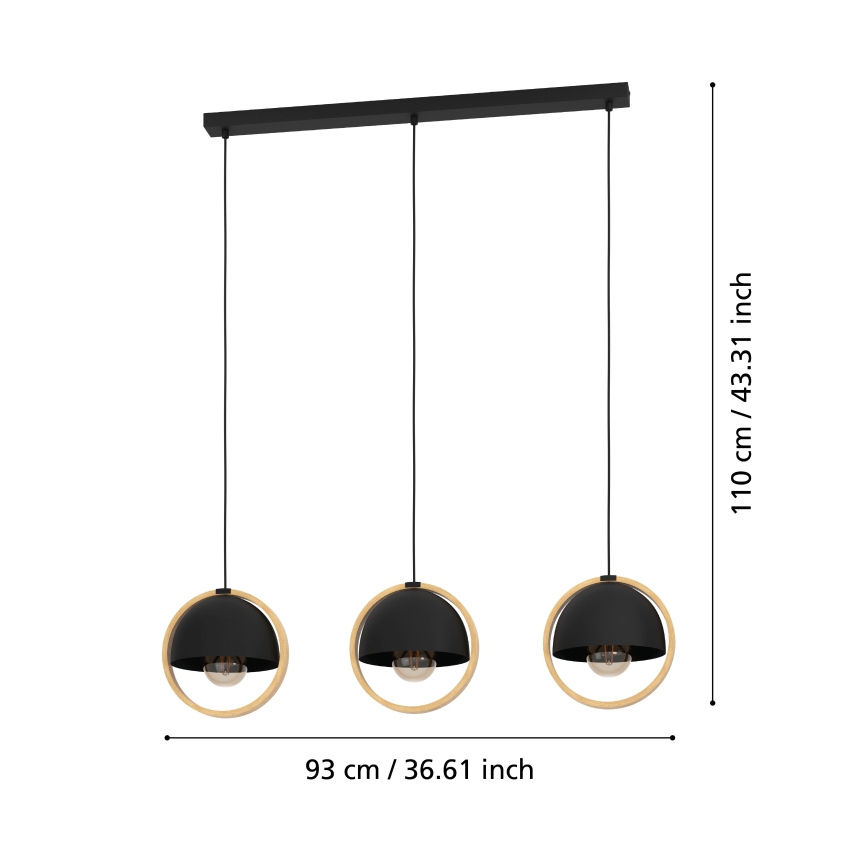 Eglo - Candeeiro suspenso 3xE27/40W/230V