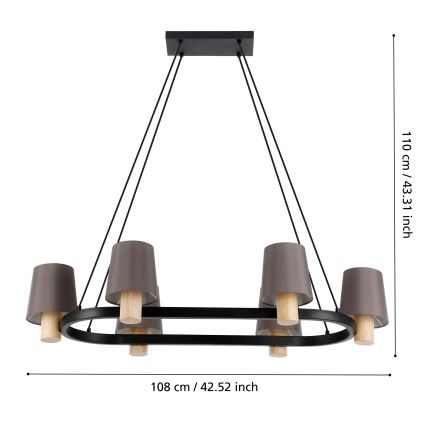 Eglo - Candelabro suspenso 6xE27/40W/230V