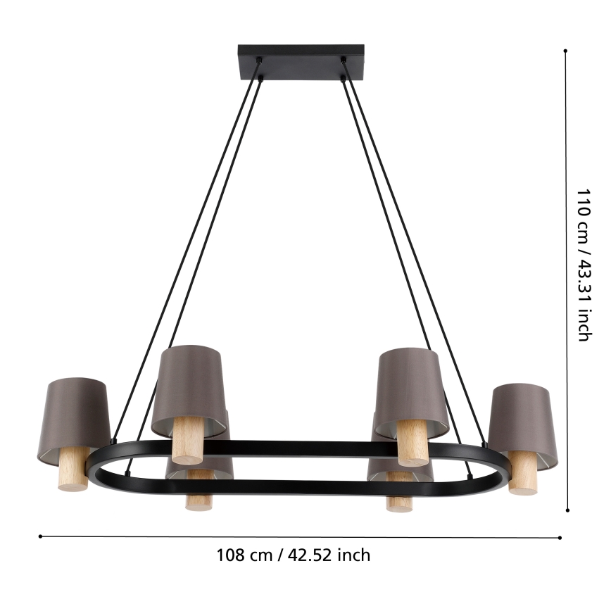 Eglo - Candelabro suspenso 6xE27/40W/230V