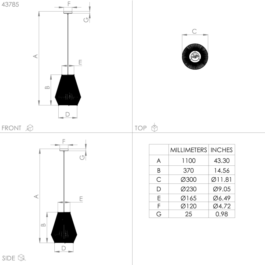 Eglo - Candelabro suspenso 1xE27/40W/230V