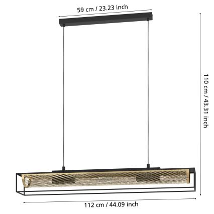Eglo - Candelabro suspenso 4xE27/40W/230V
