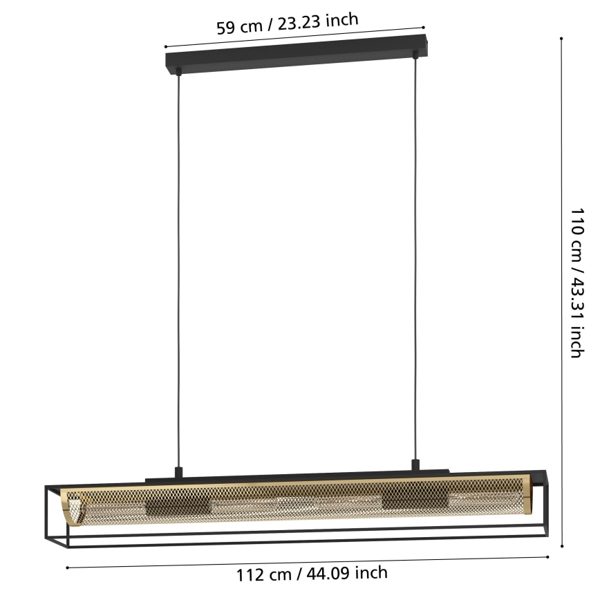 Eglo - Candelabro suspenso 4xE27/40W/230V