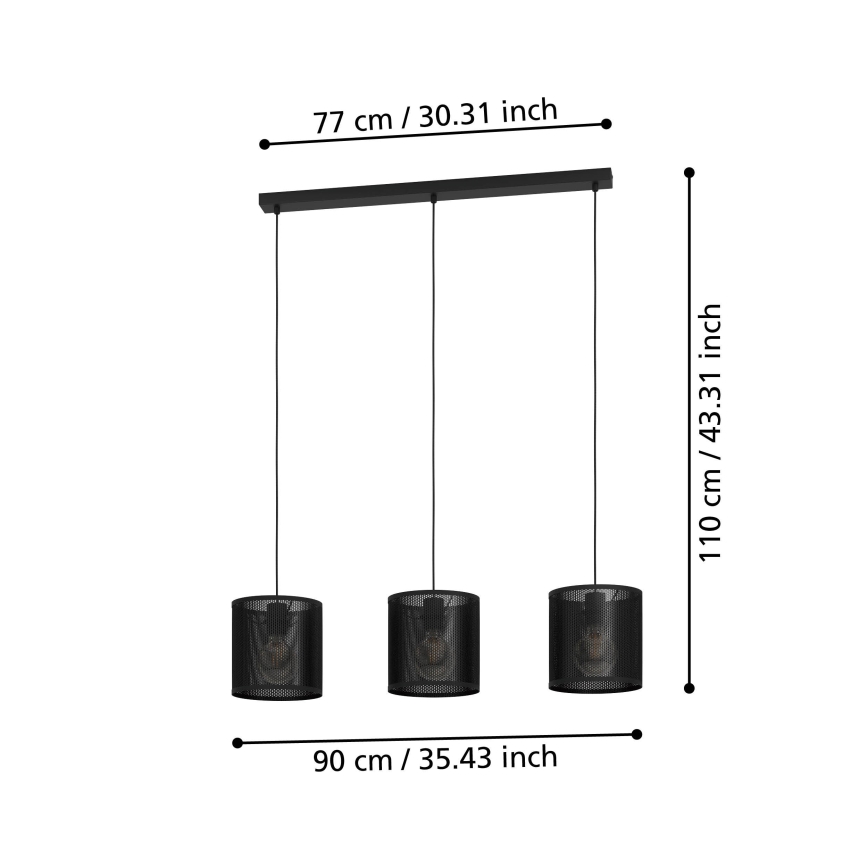 Eglo - Candeeiro suspenso 3xE27/40W/230V