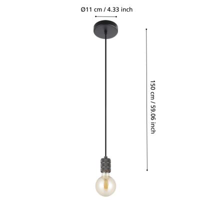Eglo - Candelabro suspenso 1xE27/40W/230V preto