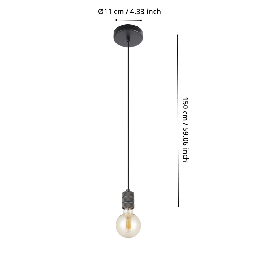 Eglo - Candelabro suspenso 1xE27/40W/230V preto