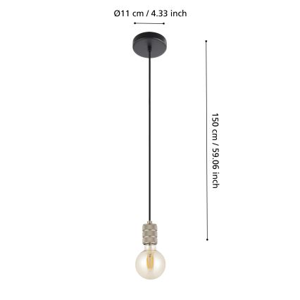 Eglo - Candelabro suspenso 1xE27/40W/230V cromado