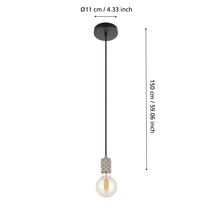 Eglo - Candelabro suspenso 1xE27/40W/230V cromado