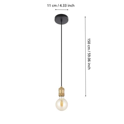 Eglo - Candelabro suspenso 1xE27/40W/230V dourado