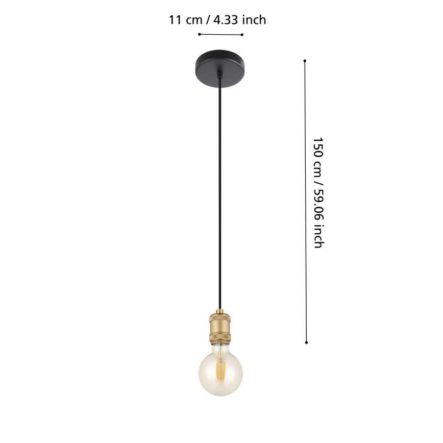 Eglo - Candelabro suspenso 1xE27/40W/230V dourado