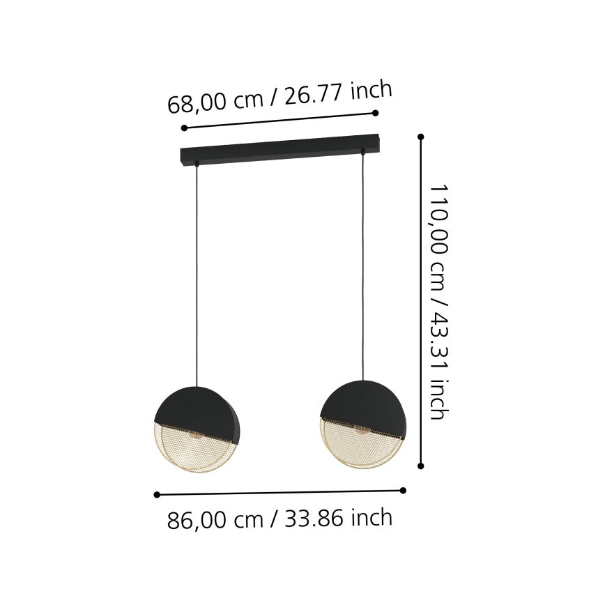 Eglo - Candeeiro suspenso 2xE27/40W/230V