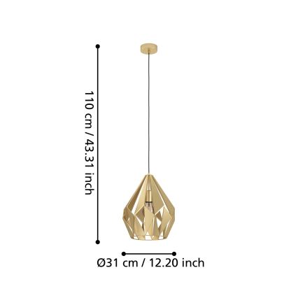 Eglo - Candelabro suspenso 1xE27/60W/230V diâmetro 31 cm