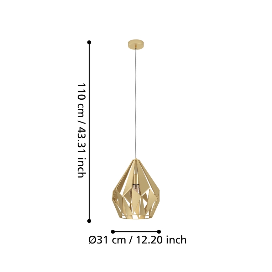 Eglo - Candelabro suspenso 1xE27/60W/230V diâmetro 31 cm