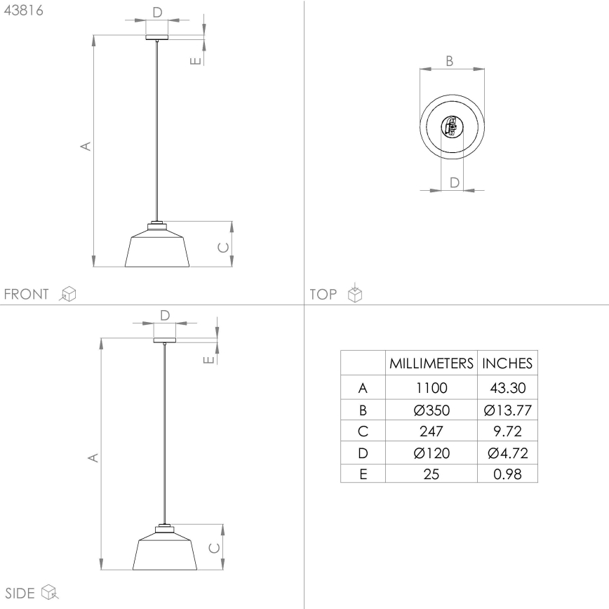 Eglo - Candelabro suspenso 1xE27/40W/230V