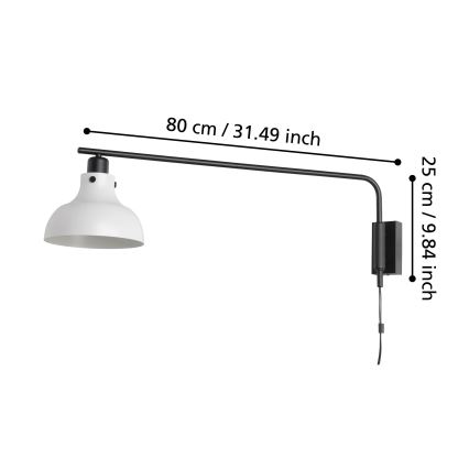 Eglo - Iluminação de parede 1xE27/40W/230V