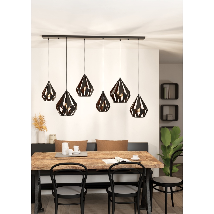 Eglo - Candelabro suspenso 6xE27/40W/230V