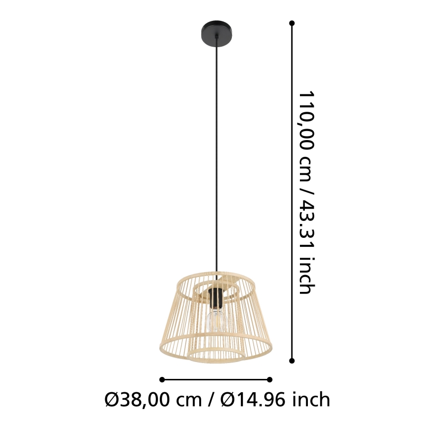 Eglo 43852 - Candeeiro suspenso HYKEHAM 1xE27/40W/230V