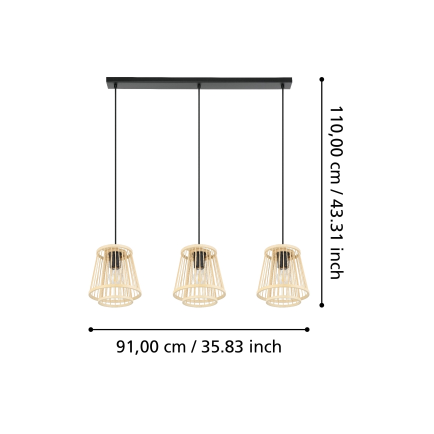 Eglo - Candeeiro suspenso 3xE27/40W/230V