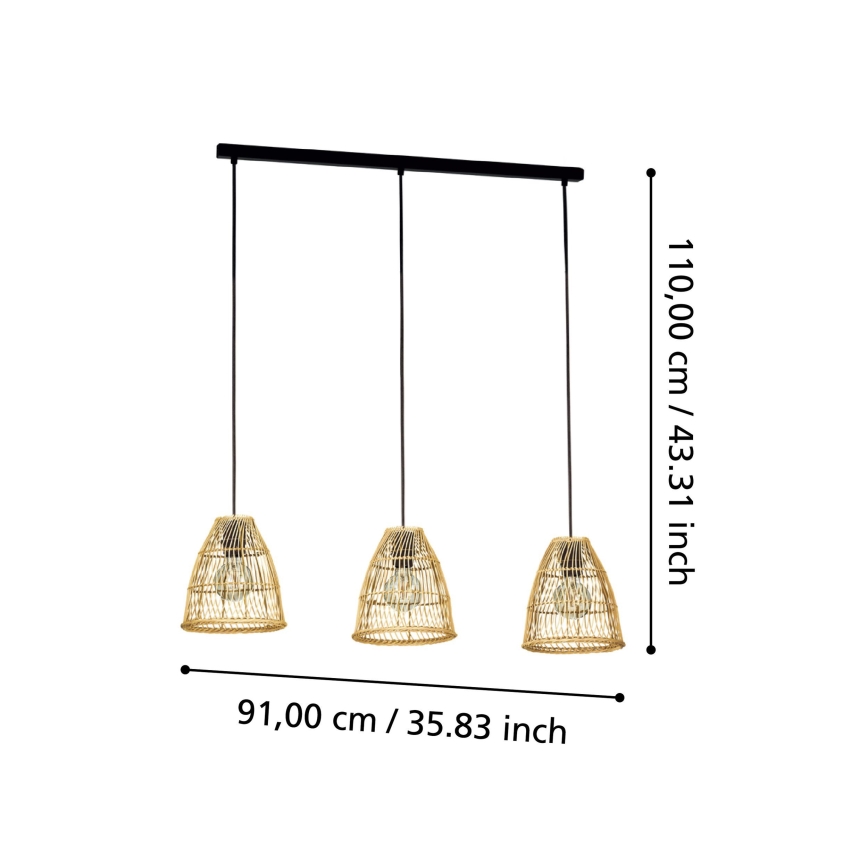 Eglo - Candelabro suspenso 3xE27/40W/230V