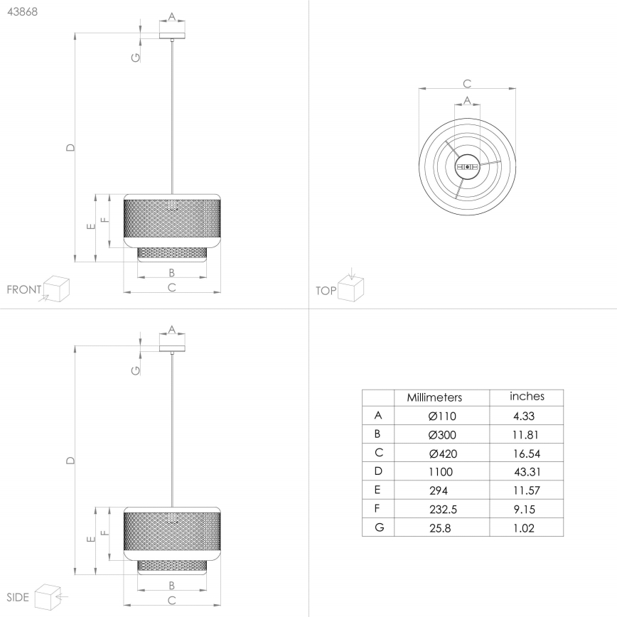 Eglo - Candelabro suspenso 1xE27/40W/230V